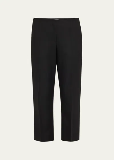 The Row Etoile Cropped Wool Pants In Black