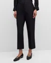 The Row Etoile Cropped Wool Pants In Black