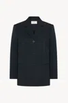 The Row Eudora Wool Blazer In Blue