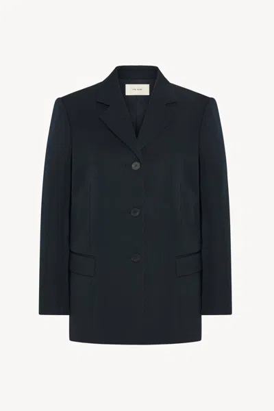 The Row Eudora Wool Blazer In Blue