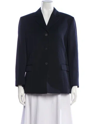 Pre-owned The Row Eudora Virgin Wool Blazer In Blue