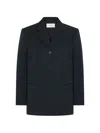The Row Eudora Wool Blazer In Blue