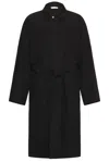 The Row Black Wool Kolden Trench Coat In Black