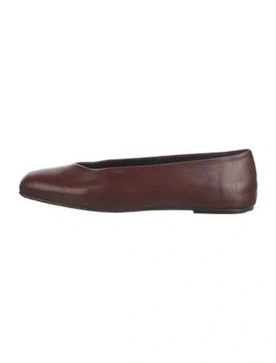 Pre-owned The Row Eva Leather Ballet Flats In Brown