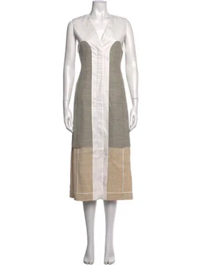 Pre-owned The Row Evanora Dress Midi Length Dress In Neutral