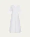The Row Eveline Three-quarter Sleeve Maxi Dress In White