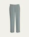 The Row Everhart Pleated Virgin Wool Blend Gabardine Straight Leg Pants In Timouse Grey