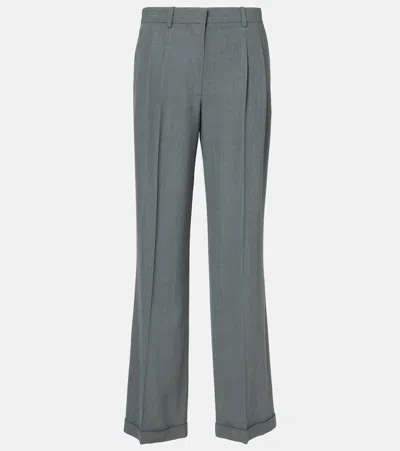 THE ROW EVERHART WOOL-BLEND GABARDINE STRAIGHT PANTS