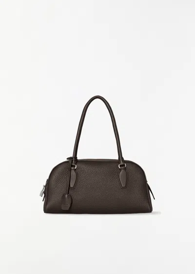 The Row E/w India Grained Leather Bag, Small In Walnut Shadow