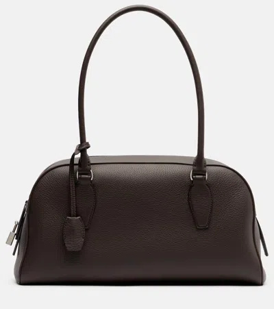 The Row E/w India Leather Shoulder Bag In Brown