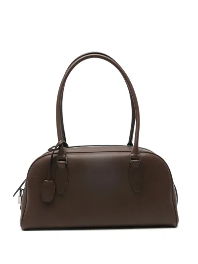 The Row E/w India Leather Shoulder Bag In Brown