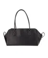 The Row Ew Leather Bowling Bag In Black