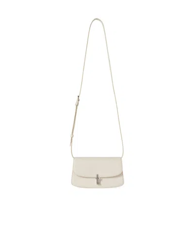 The Row E/w Sofia Small Clamshell Shoulder Bag In White