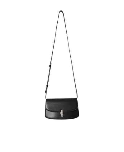 The Row E/w Sofia Snap Shoulder Bag In Black