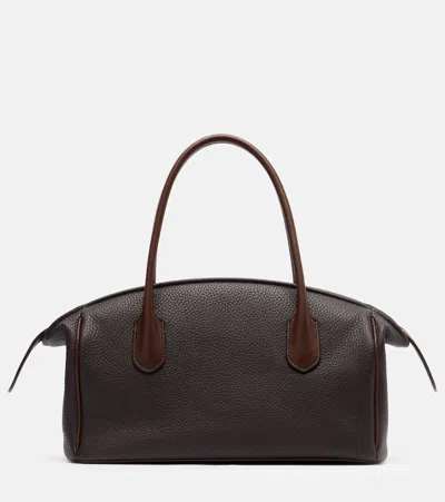 The Row Ewa Leather Tote Bag In Brown