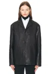 The Row Black Fabian Leather Jacket In Black