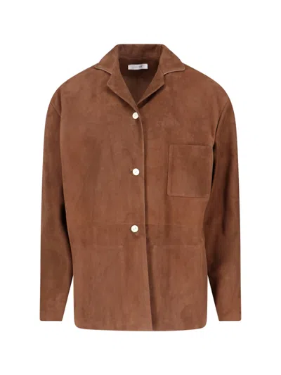 The Row 'fabian' Jacket In Brown