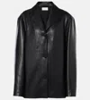 The Row Black Fabian Leather Jacket In Black