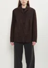 The Row Fabian Suede Jacket In Brown