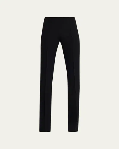 The Row Fabien Silk Twill Bootcut Pants In Black