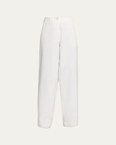 The Row Fadry Cotton Gabardine Wide-leg Carpenter Pants In White