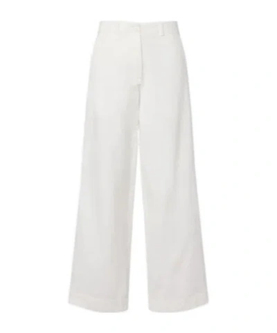 The Row Fadry Cotton Gabardine Wide-leg Pants In White