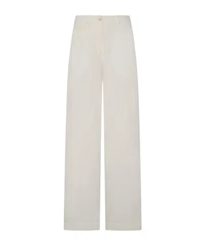 The Row Fadry Cotton Gabardine Wide-leg Pants In White