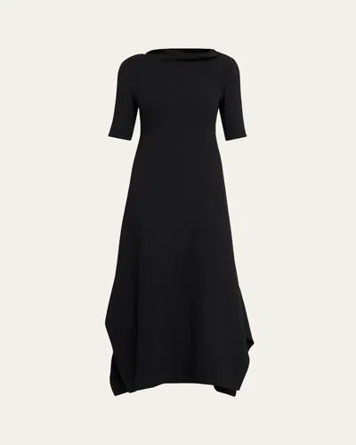 THE ROW FAEDE DRAPED BACK LONG SILK DRESS