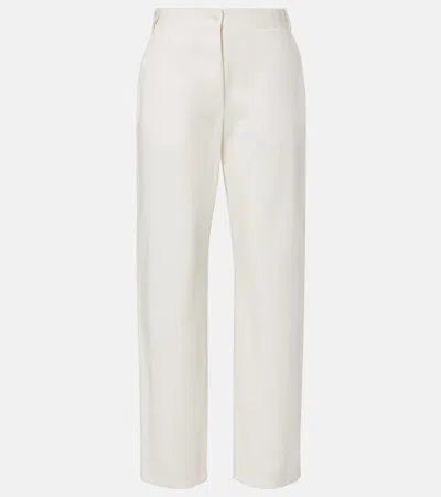 The Row Fael Cotton Poplin Straight Pants In White