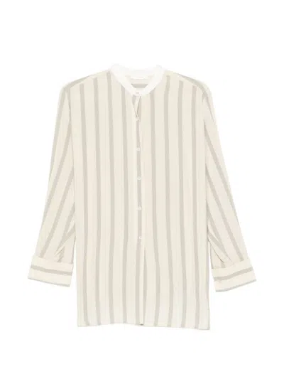 The Row Falco Silk Shirt In White