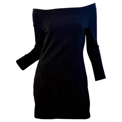 Pre-owned The Row Fall 2016 Black Off Shoulder Stretch Bodycon Mini Dress Olsen Twins