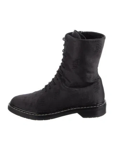 Pre-owned The Row Fara Lace-up Boots In Black