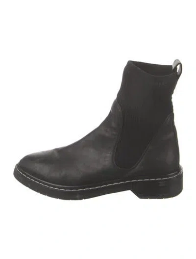 Pre-owned The Row Fara Leather Chelsea Boots In Black