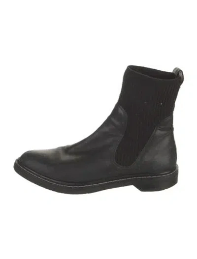 Pre-owned The Row Fara Leather Chelsea Boots In Black