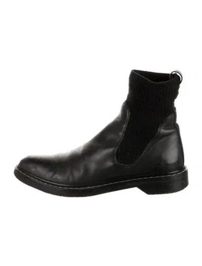 Pre-owned The Row Fara Leather Chelsea Boots In Black