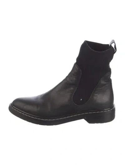 Pre-owned The Row Fara Leather Chelsea Boots In Black