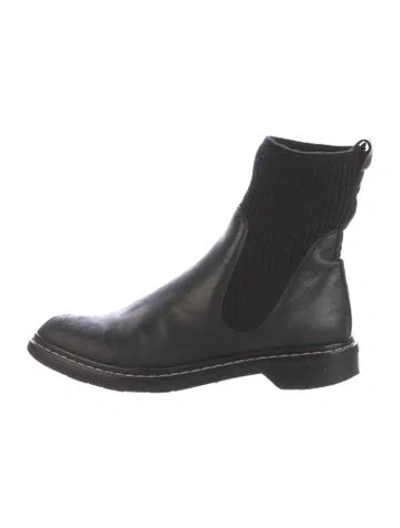 Pre-owned The Row Fara Leather Chelsea Boots In Black