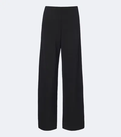 The Row Farah Wool And Cashmere Wide-leg Pants In Black