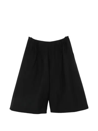 The Row Fauna Wool Bermuda Shorts In Black