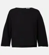 The Row Faurelle Three-quarter Sleeve Silk Top In Schwarz