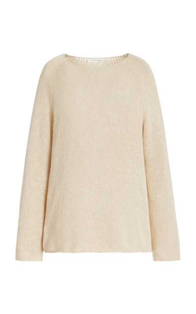 The Row Fausto Knit Silk Sweater In Neutral