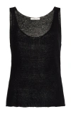 The Row Favana Knit Silk Tank Top In Black