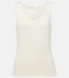 The Row Favana Silk Tank Top In Weiss