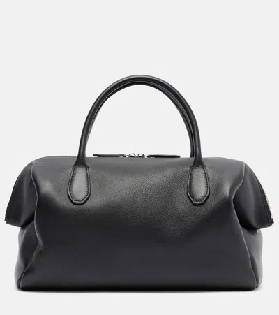 The Row Faye Leather Top-handle Bag In Black