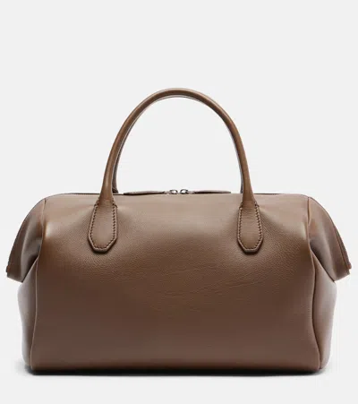 The Row Faye Leather Top-handle Bag In Brown