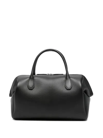 The Row Faye Rounded-handles Tote Bag In Black