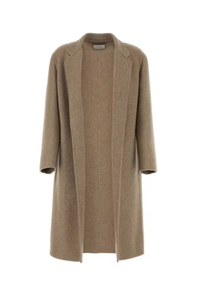 The Row Cappuccino Cashmere Blend Fedra Coat In Brown