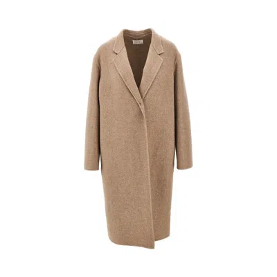 The Row 'fedra' Cashmere Coat In Neutral
