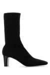 The Row Black Fabric Felice Ankle Boots In Black