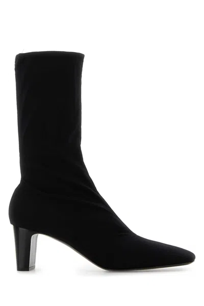 The Row Black Fabric Felice Ankle Boots